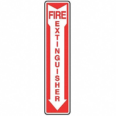 Fire Extinguisher Sign 18X4 R/WHT