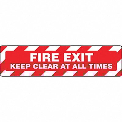 Floor Sign Fire Exit Keep Clear 6 X24