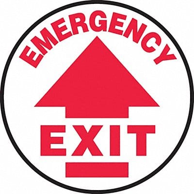 Floor Sign Emergency Exit 17 X17