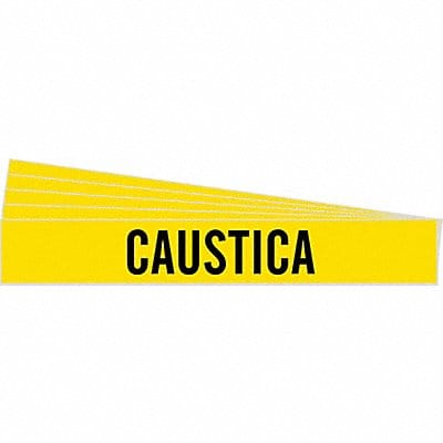 Pipe Marker Adhesive Yellow Caustica PK5