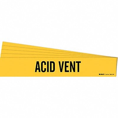 Pipe Marker Adhesive Black Acid Vent PK5