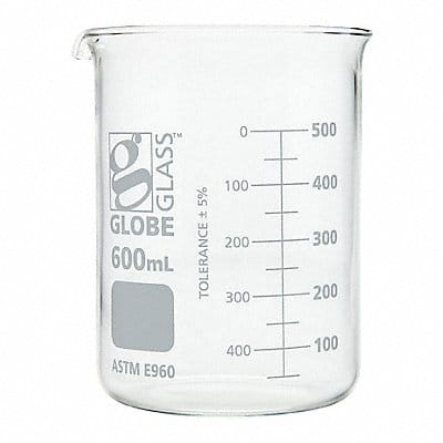 Beaker 600 mL 125 mm H 88 mm Dia PK6