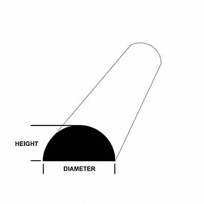 Half Round Bar SS 12 in Overall L
