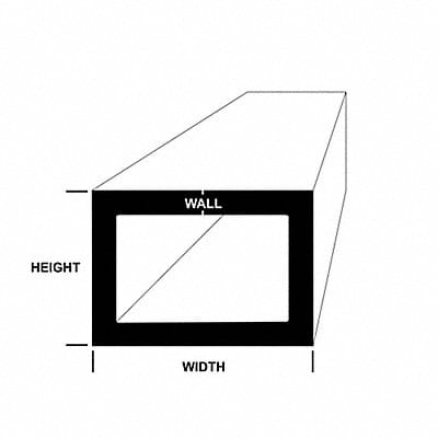 Aluminum Rectangle Tube 6 ft Overall L