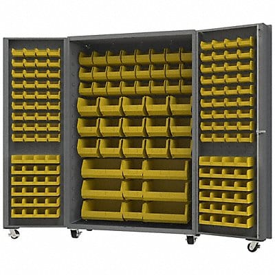 Heavy Duty Mobile Bin Cabinet Yellow