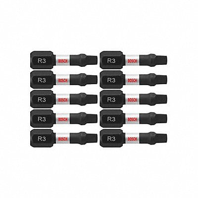 Impact Driver Bits Square #3 1 L PK10