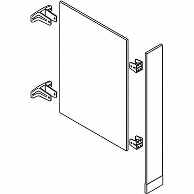 Urinal Screen w/Column Silver 7 in W