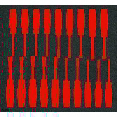 Foam Inserts Black/Red 16 L 23 W