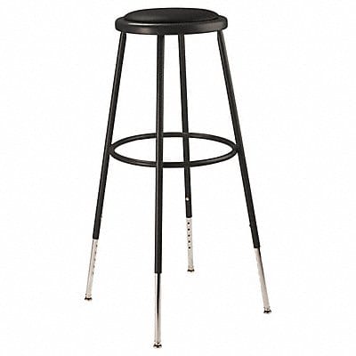 Blk Vinyl Stool 31-39 H Welded Tube Leg