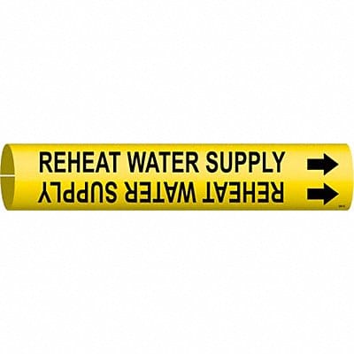 Pipe Marker Reheat Water Supply 7/8in H