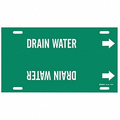 Pipe Marker Drain Water 8 in H 16 in W