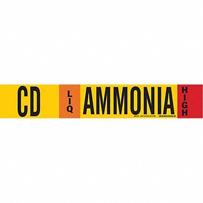 Pipe Marker Ammonia 4 in H 24 in W