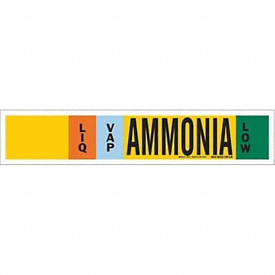 Pipe Marker Ammonia 4 in H 24 in W