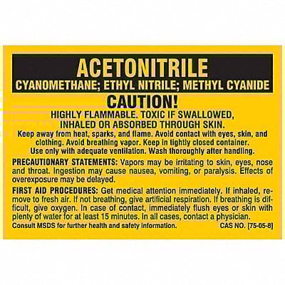 Chemical Label Self-Adhesive PK25