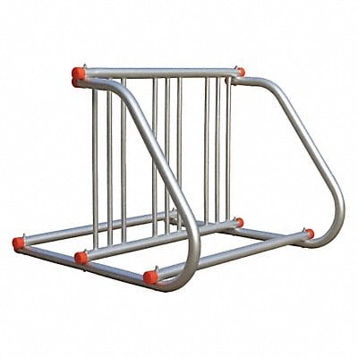 Bike Rack 2-Sided 6-Bike 39-1/2 in Slvr