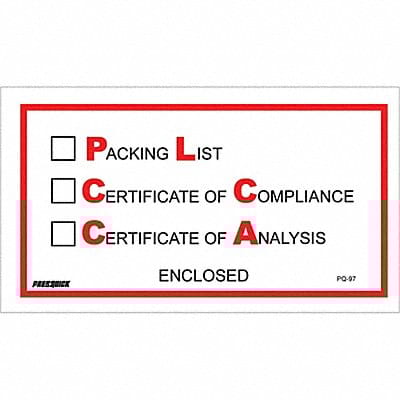 Packing List Envelopes PK 1000