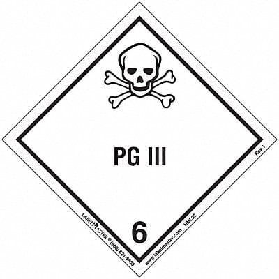 DOT Container Placard Label 4 W PK500