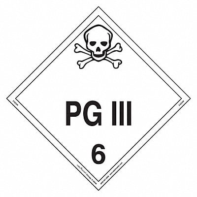 DOT Container Placard Vinyl PK25