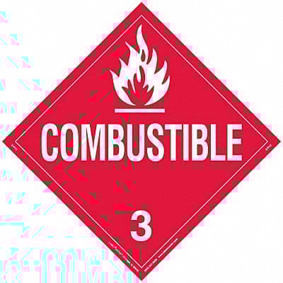 DOT Container Placard Vinyl PK25