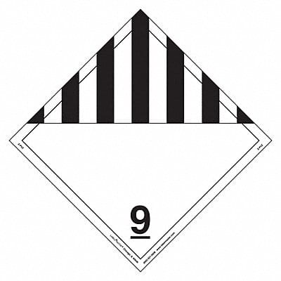 DOT Container Placard Vinyl PK25