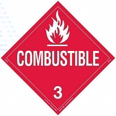 DOT Container Placard Vinyl PK25