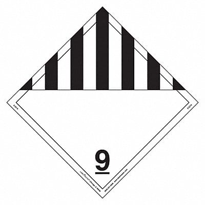 DOT Container Placard Vinyl PK25