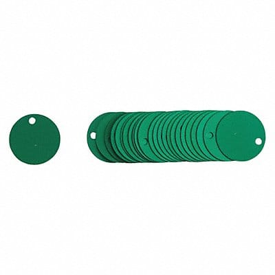 Blank Tag Aluminum 1 1/2in W Green PK25