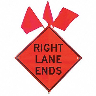 Lane Ends Traffic Sign 36 x 36