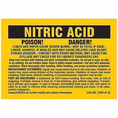 Chemical Label 2 in H 2-7/8 in W PK25