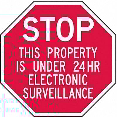 Rflctv Surveillance Stop Sign 6x6in Alum