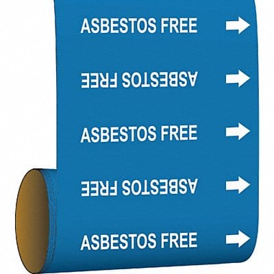 Pipe Mrkr Asbestos Free 8in H 8in W