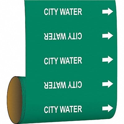 Pipe Marker City Water 8in H 8in W
