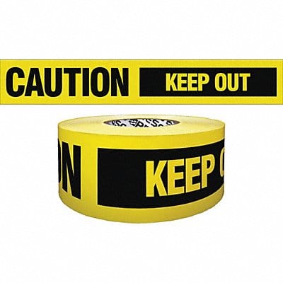Barricade Tape Yellow 200 ft L 3 in