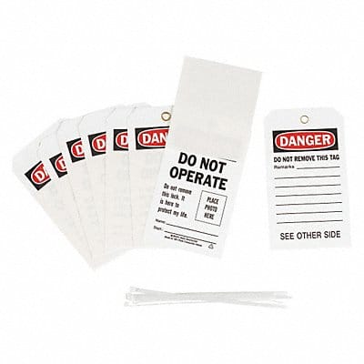 Danger Tag 7 x 4 In Bk and R/Wht PK10