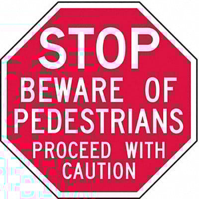 Rflct Pedestrian Sign 6inx6in Aluminum