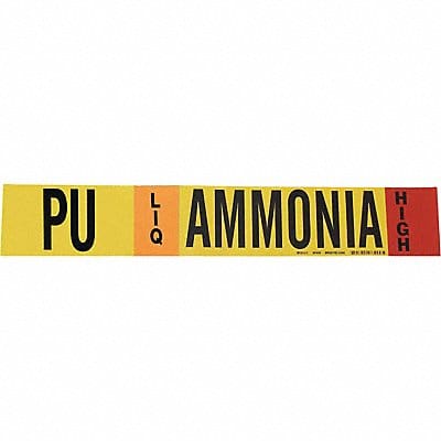 Pipe Marker Ammonia 4 in H 24 in W