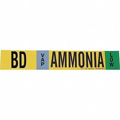 Pipe Marker Ammonia 2 1/4 in H 14 in W