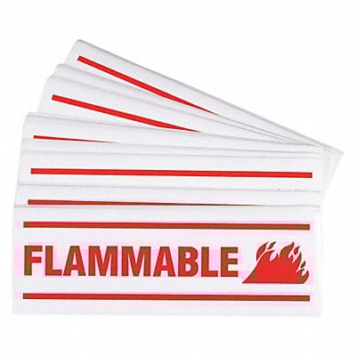 Flammable Label 3.5in x 10in Paper PK100