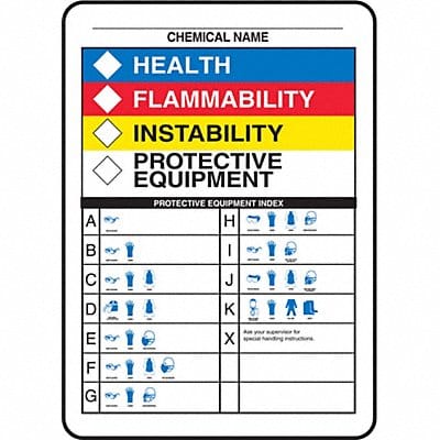Chemical Label Plastic 10 in H