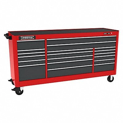 Rolling Tool Cabinet Gray/Red 19 Drawers