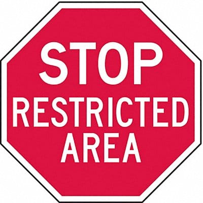 Rflct Restricted Area Stop Sign 12x12in