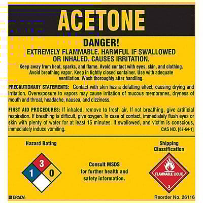 NFPA Label 5 in H 5 in W PK25