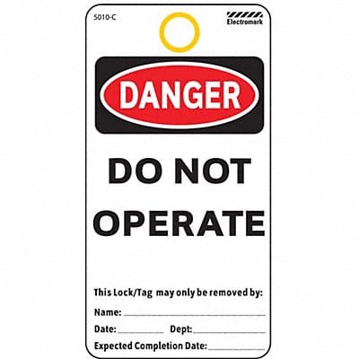 Danger Tag 5-3/4 x 3 In Cardstock PK25
