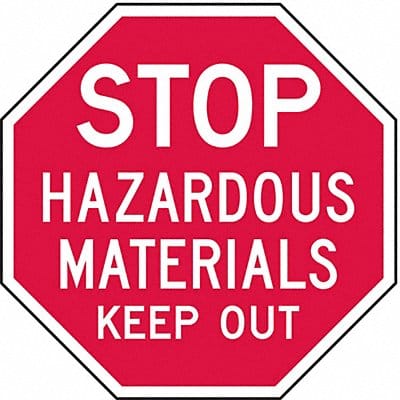 Rflct Hzrdous Mtrl Stop Sign 6x6in Alum