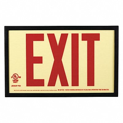 Exit Sign 7 1/2 in x 13 in Plastic