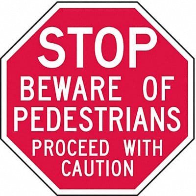 Rflct Pedestrian Sign 12x12in Aluminum