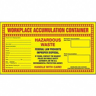 DOT Handling Label Waste 11 W PK25
