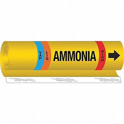 Pipe Marker Ammonia 9 in H 8 in W