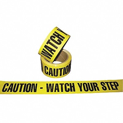 Barricade Tape Black/Yellow 60 ft L 2 in