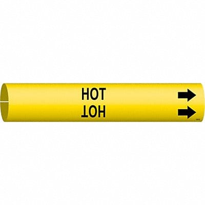 Pipe Marker Hot 2 13/16 in H 2 4/5 in W